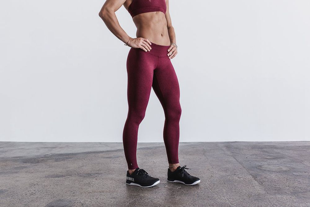 Leggings NOBULL Femme Bordeaux - NOBULL Mid-Rise,France (2503-MEZDT)